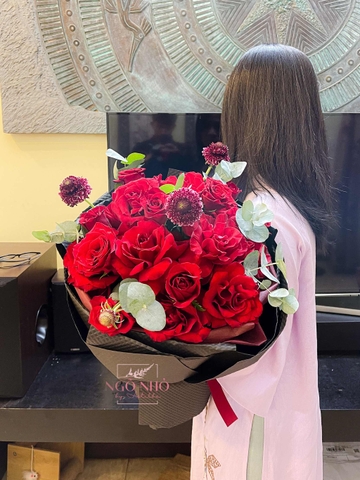 Bó Hoa Dáng Tròn | Hồng Đỏ Ecuador 892