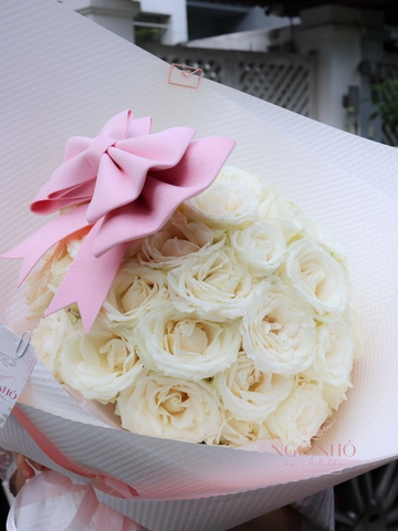 Bó Hoa CANDYBOW Hồng Trắng 428 | NƠ HỒNG