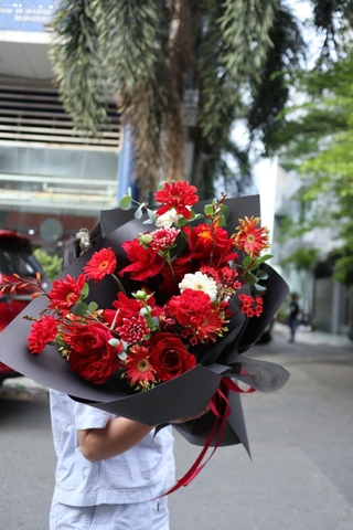 Bó thược dược đỏ, hồng đỏ