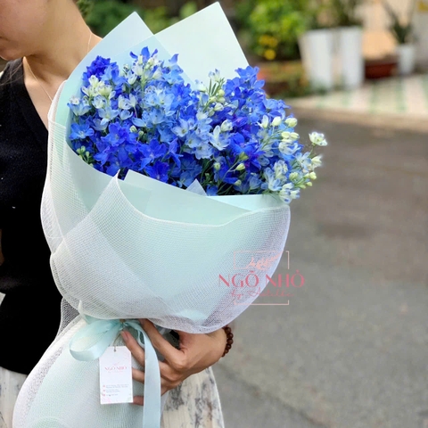 Bó tiểu delphinium xanh