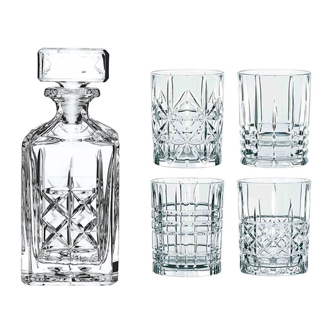 Bộ bình đựng rượu pha lê Whisky kèm 4 cốc Nachtmann Germany