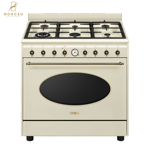 Bếp gas hỗn hợp kèm lò nướng Smeg Coloniale CO96GMP9