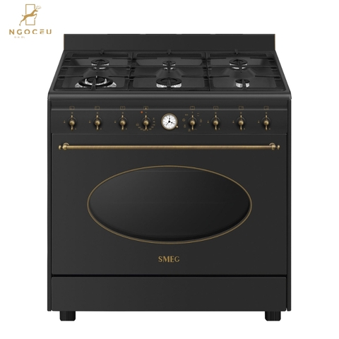 Bếp gas hỗn hợp kèm lò nướng Smeg Coloniale CO96GMA9