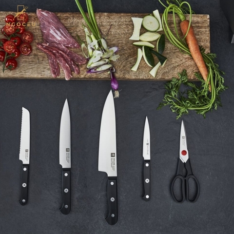 Bộ dao 7 món tự mài Zwilling Gourmet - Màu đỏ