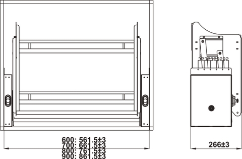 Phụ kiện tủ treo Hafele Oria cho tủ rộng 900mm