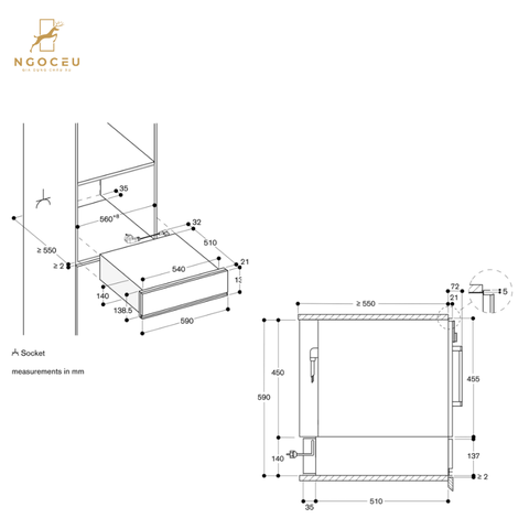 Khay hút chân không Gaggenau DVP221100 - Serie 200