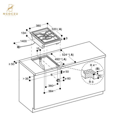 Bếp gas âm Gaggenau VG415115F - Serie 400