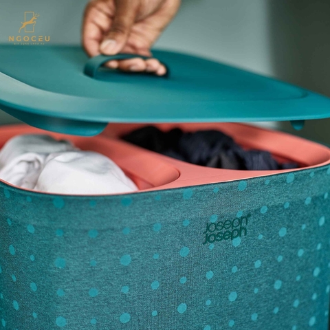 Thùng đựng đồ giặt 2 ngăn có quai xách Joseph Joseph 50022 Tota Pop 60L - Màu xanh lá cây