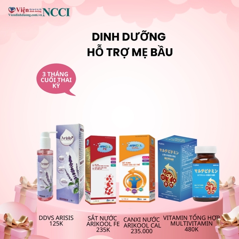 Combo dinh dưỡng hỗ trợ mẹ bầu 3 tháng cuối thai kỳ