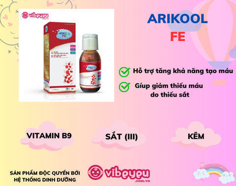 ARIKOOL FE - TĂNG KHẢ NĂNG TẠO MÁU, GIÚP GIẢM THIẾU MÁU DO THIẾU SẮT