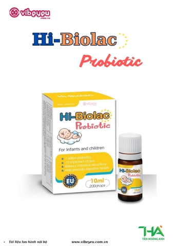 Hi – Biolac Probiotic - men 10 chủng, trị táo bón giai đoạn 1 cho bé (từ 0 tháng trở lên)