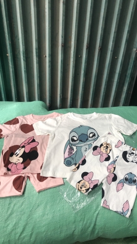 CB087- Conbo 2 bộ STITCK-MICKET legging cộc trẻ em VNXK