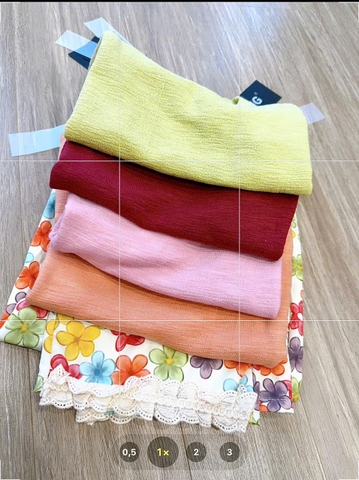 SET450-Áo áo cộc cotton xược trơn mix quần chân ren