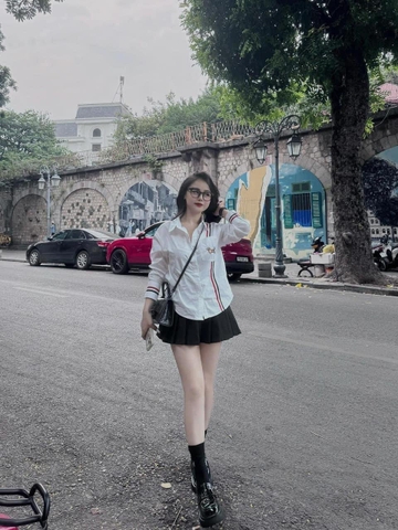 🧼SET106- Set bộ THOM sơ mi trắng mix CV ly Quảng Châu