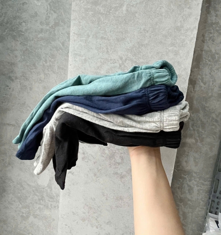 CB252-Combo 4 quần cotton 1 cúc cạp chun chất mát lịm