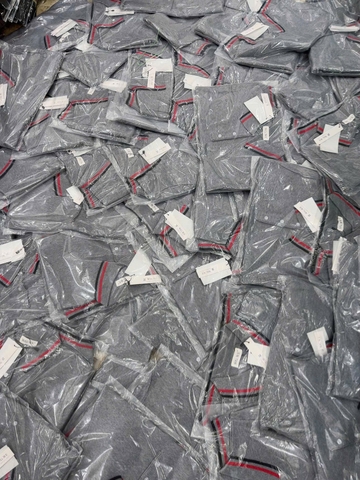 A52-Áo len dệt kim Quảng Châu cộc tay xám cổ bẻ