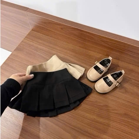 Cb406-Combo 2 chân váy xếp ly ngắn bé gái có lót quần