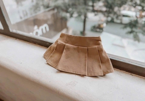 Cb406-Combo 2 chân váy xếp ly ngắn bé gái có lót quần