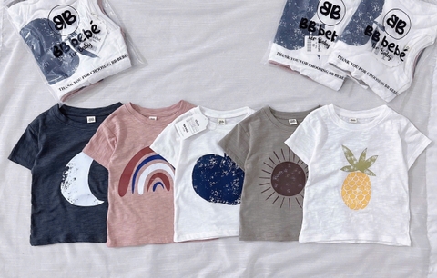 CB258- Combo 5 áo in  hoạ tiết chất cotton xược mát lịm