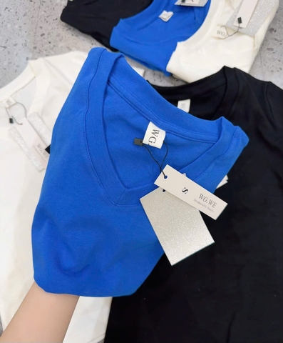 SET476-Set 3 áo cổ tim XANH-TRẮNG-ĐEN chất zip đẹp