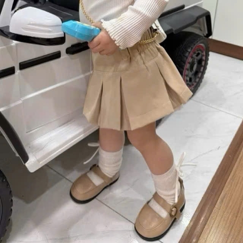 Cb406-Combo 2 chân váy xếp ly ngắn bé gái có lót quần