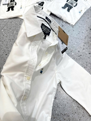 A277- Áo sơ mi trắng cổ đức thêu Gấu nhà máy full tem