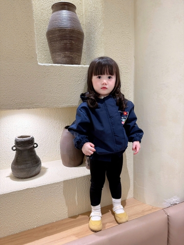 AOKID03-Áo gió 2 lớp lót lưới có mũ KITTY bé gái 4 màu