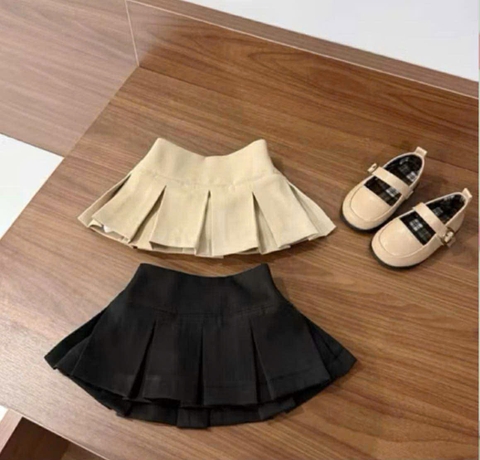 Cb406-Combo 2 chân váy xếp ly ngắn bé gái có lót quần