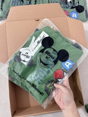 BN106-Bộ áo cotton HOLIDAY xanh đen mix quần cua