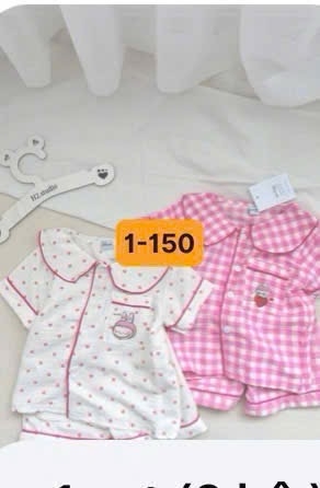 CB245-Combo 2 bộ PIJAMA kẻ karo chạy viền trẻ em chất đũi tằm
