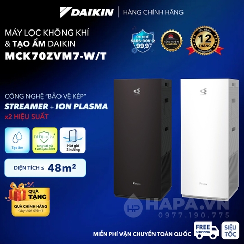 Máy Lọc Không Khí Tạo Ẩm DAIKIN MCK70ZVM7-T/W Diện tích dưới 48m² Máy Lọc Không Khí Tạo Ẩm DAIKIN MCK70ZVM7-T/W Diện tích dưới 48m²