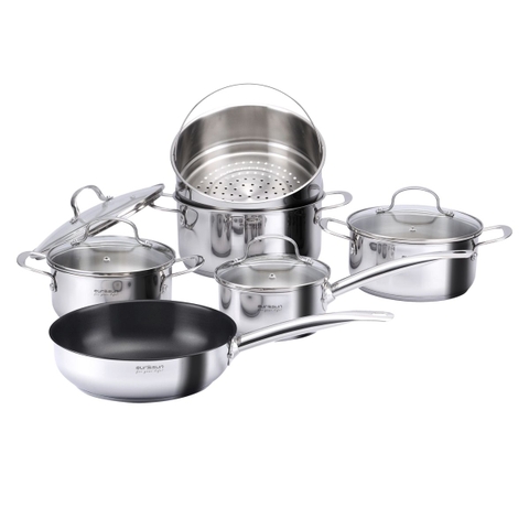 Bộ Nồi Chảo EUROSUN MC1608-Passion Cao Cấp 10 Món, INOX SUS304 3 Lớp Bộ Nồi Chảo EUROSUN MC1608-Passion Cao Cấp 10 Món, INOX SUS304 3 Lớp