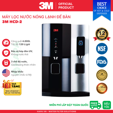 Máy Lọc Nước Nóng Lạnh Để Bàn 3M HCD-2 Tích Hợp Đèn UV - Nhập Khẩu Mỹ Máy Lọc Nước Nóng Lạnh Để Bàn 3M HCD-2 Tích Hợp Đèn UV - Nhập Khẩu Mỹ
