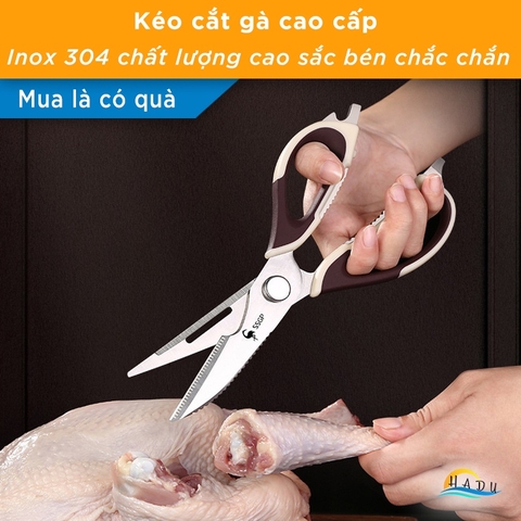 Kéo Nhà Bếp Đa Năng SSGP, Inox 304, Cắt Gà, Cắt Xương, Mở Nắp Chai, Dài 23cm, Đạt Chất Lượng LFGB Đức