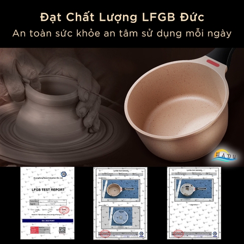 Nồi Chống Dính Bếp Từ SSGP 18cm, Cảm Biến Nhiệt, Đáy 5 Lớp, Phủ Gốm Đá, Đạt Chất Lượng LFGB Đức