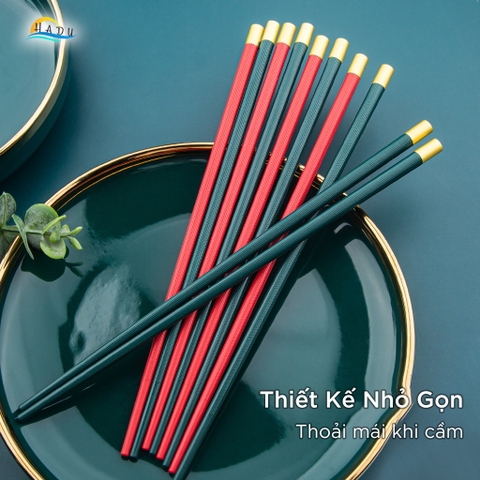 Bộ 5 Đôi Đũa Sợi Thủy Tinh HADU Kháng Khuẩn, Chịu Nhiệt, Chống Trượt, 24.3cm