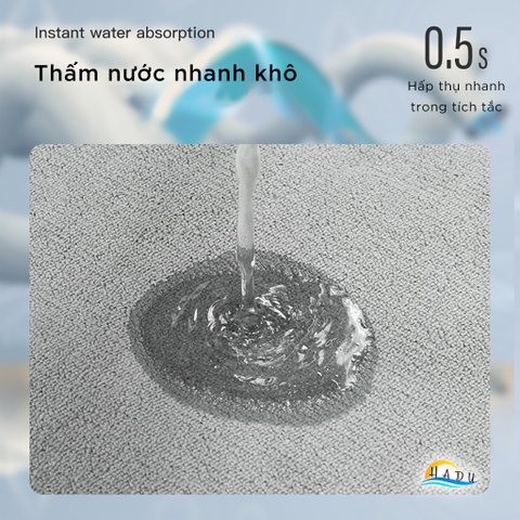 Thảm Lau Chân Siêu Thấm Hút HADU, Lông Cừu San Hô, Chống Trượt, Mềm Mại, 40x60cm