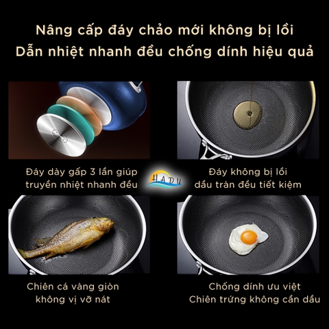 Chảo Chống Dính Lòng Sâu Bếp Từ SSGP 30cm, Thân Inox 304, Phủ Teflon An Toàn, Đạt Chất Lượng LFGB Đức