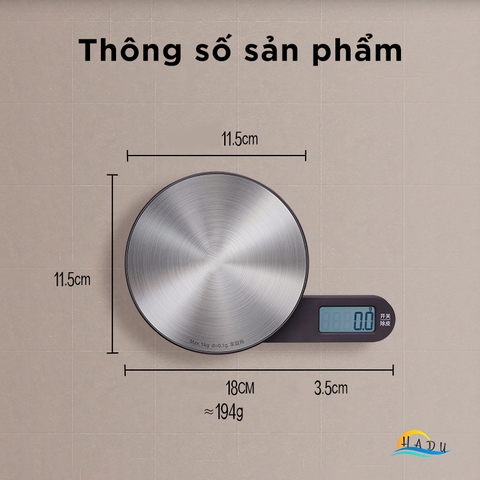 Cân Tiểu Ly Điện Tử Inox 304 Cao Cấp – Cảm Biến Siêu Nhạy, Tối Đa 5kg, Thiết Kế Gọn Gàng Tiết Kiệm Không Gian SSGP