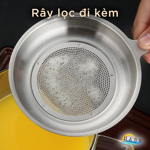 Bình Lọc Dầu Ăn Thủy Tinh Borosilicate SSGP, Kèm Rây Lọc Inox, Nắp Đậy Kín, Đạt Chất Lượng LFGB Đức