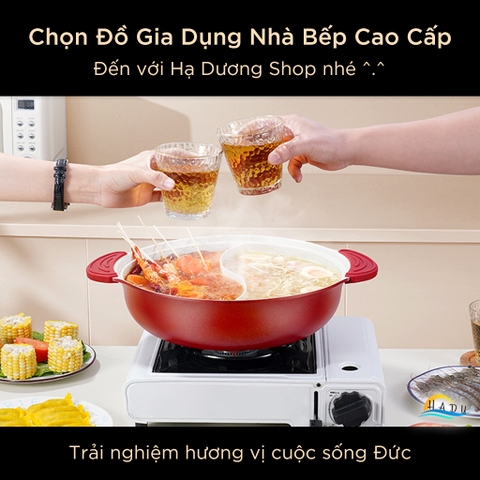 Nồi Lẩu 2 Ngăn Bếp Từ Cao Cấp Đa Năng Chống Dính 30cm Đạt Chất Lượng LFGB Đức SSGP