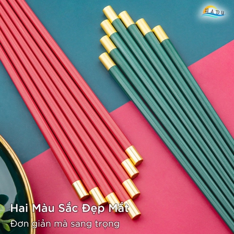 Bộ 5 Đôi Đũa Sợi Thủy Tinh HADU Kháng Khuẩn, Chịu Nhiệt, Chống Trượt, 24.3cm