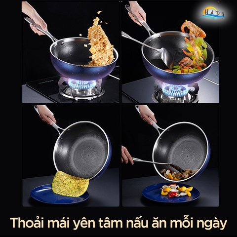 Chảo Chống Dính Lòng Sâu Bếp Từ SSGP 30cm, Thân Inox 304, Phủ Teflon An Toàn, Đạt Chất Lượng LFGB Đức