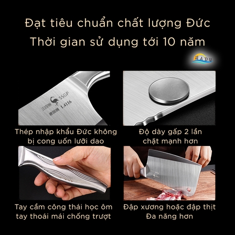 Dao Chặt Xương Thịt Gà Kiểu Nhật Bản Cao Cấp Đạt Chất Lượng Đức SSGP