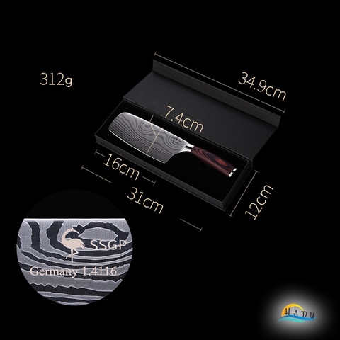 Bộ Dao Nhà Bếp Cao Cấp Inox Nhập Khẩu Đức – Độ Cứng 56HRC, Sắc Bén, Tay Cầm Gỗ Sang Trọng SSGP