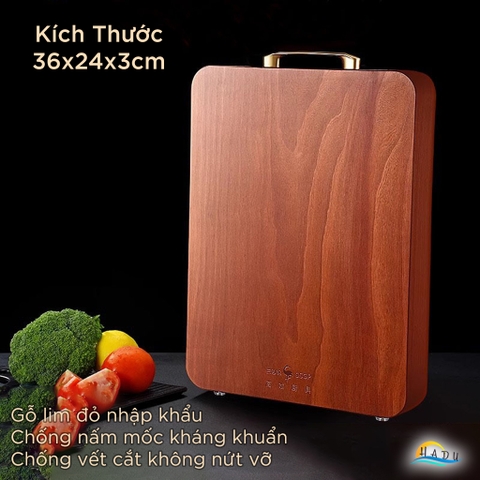 Thớt Gỗ Lim Đỏ SSGP Kiểu Nhật, Chống Mốc, Kháng Khuẩn Tự Nhiên, Đạt Chất Lượng LFGB Đức