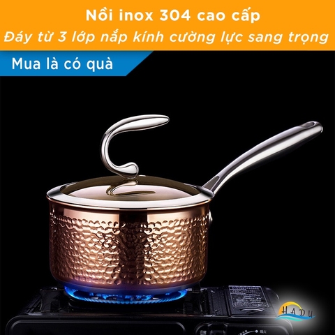 Nồi Inox Bếp Từ 304 3 Đáy Cao Cấp 16cm Đạt Chất Lượng Đức SSGP