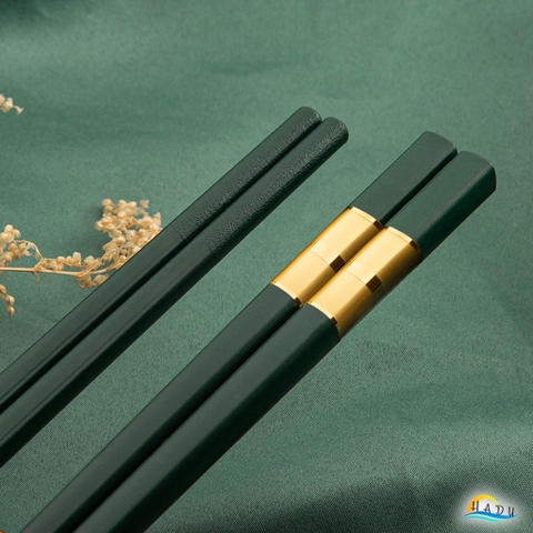 Bộ 10 Đôi Đũa Sợi Thủy Tinh HADU Chống Trơn, Chống Mốc, Màu Đen Bạc, Dài 27.3cm