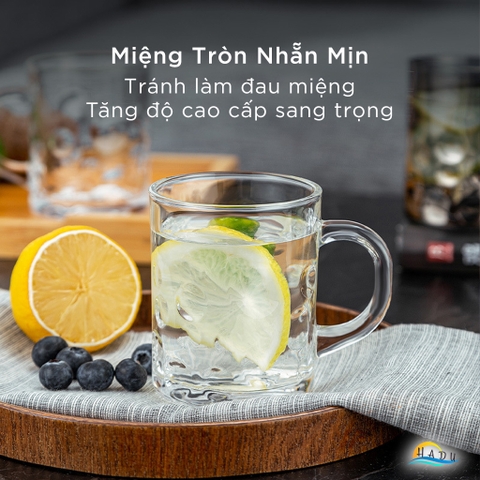 Cốc Thủy Tinh Chịu Nhiệt CCKO Họa Tiết Chấm Bi, 240ml, Kiểu Dáng Sang Trọng, Trong Suốt