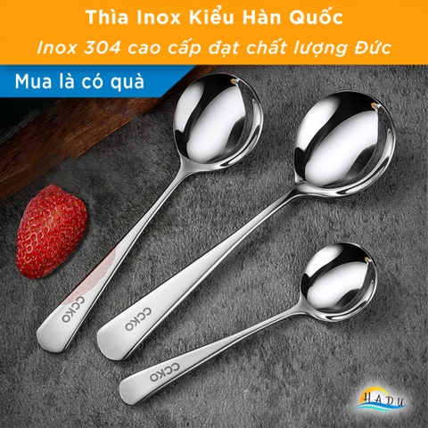 Thìa Inox 304 Cao Cấp - Đúc Nguyên Khối, Bền Bỉ, An Toàn Cho Sức Khỏe, Thiết Kế Sang Trọng CCKO